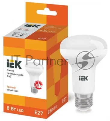 Лампа cветодиодная Iek LLE-R63-8-230-30-E27 ECO R63 рефлектор 8Вт 230В 3000К E27 IEK