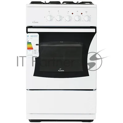 Плита комбинированная Flama RK 23-105 W белый, конфорок 4 шт, духовка 50 л, 50 см x 85 см x 60 см