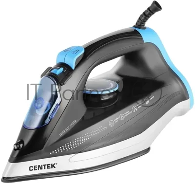 Утюг Centek CT-2315 черный/голубой, 2700 Вт, 35 г/мин, 135 г/мин, 320 мл