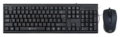 Комплект клавиатура+мышь Oklick 630M проводной, USB, 1600 DPI, чёрный