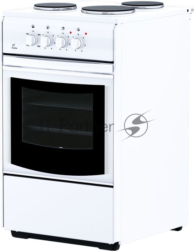 Плита электрическая Flama AE 1304 W белый, конфорок 3 шт, духовка 50 л, 50 см x 85 см x 60 см