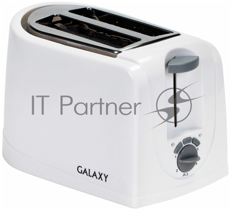 Тостер Galaxy GL 2906 белый, 850 Вт, 2 слота