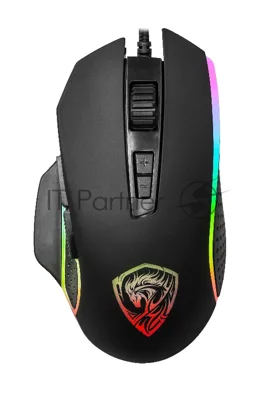 Мышь проводная Qumo Pantheon M50 черный, 3200 dpi, USB, кнопки - 7