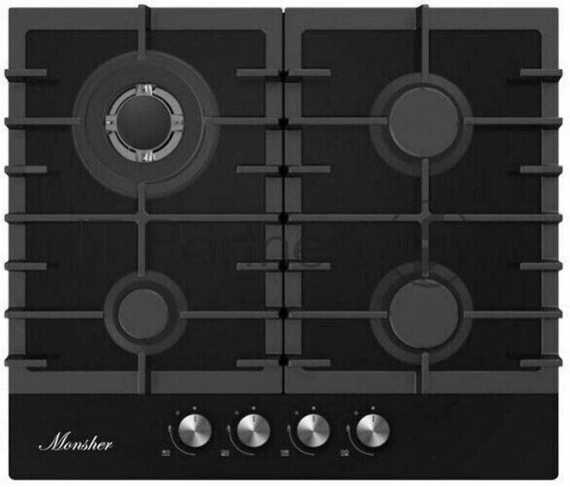 Газовая варочная панель встраиваемая Monsher MKFG 60 G-GFT черный