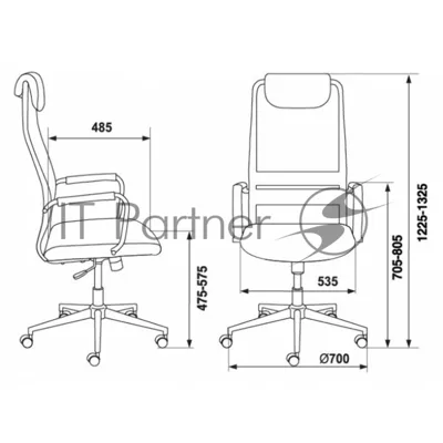 Кресло Бюрократ KB-9N/BLACK TW-01 TW-11 черный, сетка