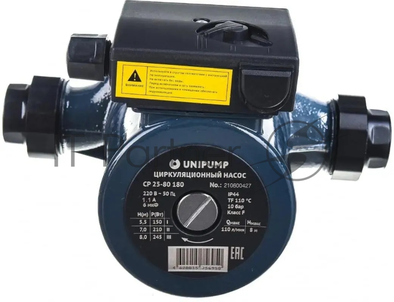 Насос циркуляц. UNIPUMP CP 25-80 180  (отопл.) 182 Вт.Напор 8м. 110 л/мин. 10 бар. Внеш резьба 1,5"