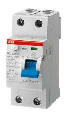 Выключатель автоматический дифференциального тока ABB 2мод. F202 AC-63/0,03