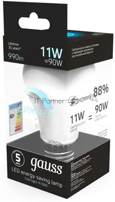 Лампа cветодиодная Gauss LED A60-dim E27 11W 990lm 4100К SQ102502211-D