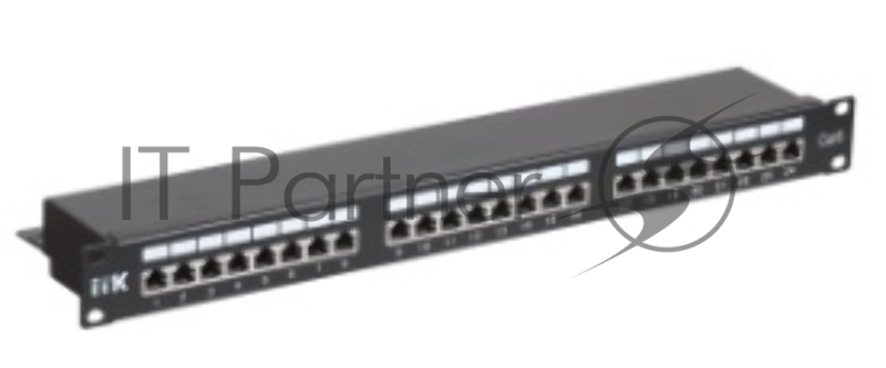 Патч-панель 1U кат.6 STP, 24 порта (IDC Dual), с кабельным органайзером ITK