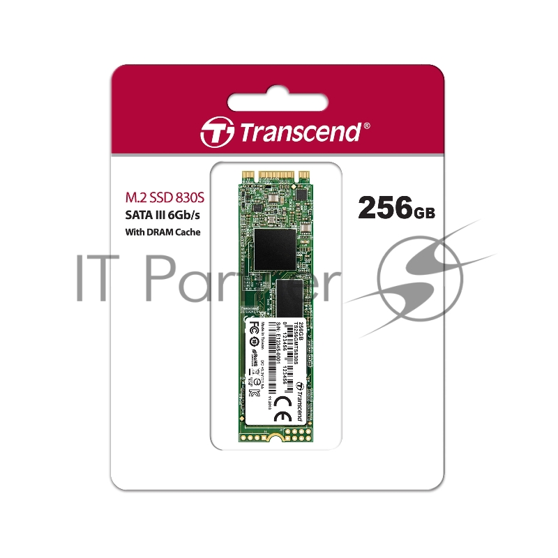 Накопитель SSD Transcend MTS830S, 256Gb, M.2 2280, SATA3, R/W 560/500