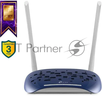 Маршрутизатор TP-Link VDSL/ADSL 300Mbps Wi-Fi VDSL/ADSL Modem Router, 802.11b/g/n, 300Mbps at 2.4GHz, 4 FE LAN ports, 2 fixed antennas, Clound Support, with VDSL splitter, Annex A/B