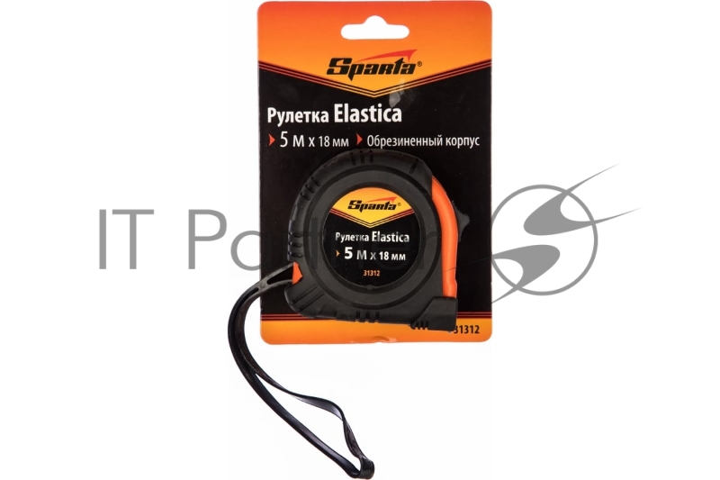 Рулетка Sparta elastica 5 мх18 мм обрезиненный корпус