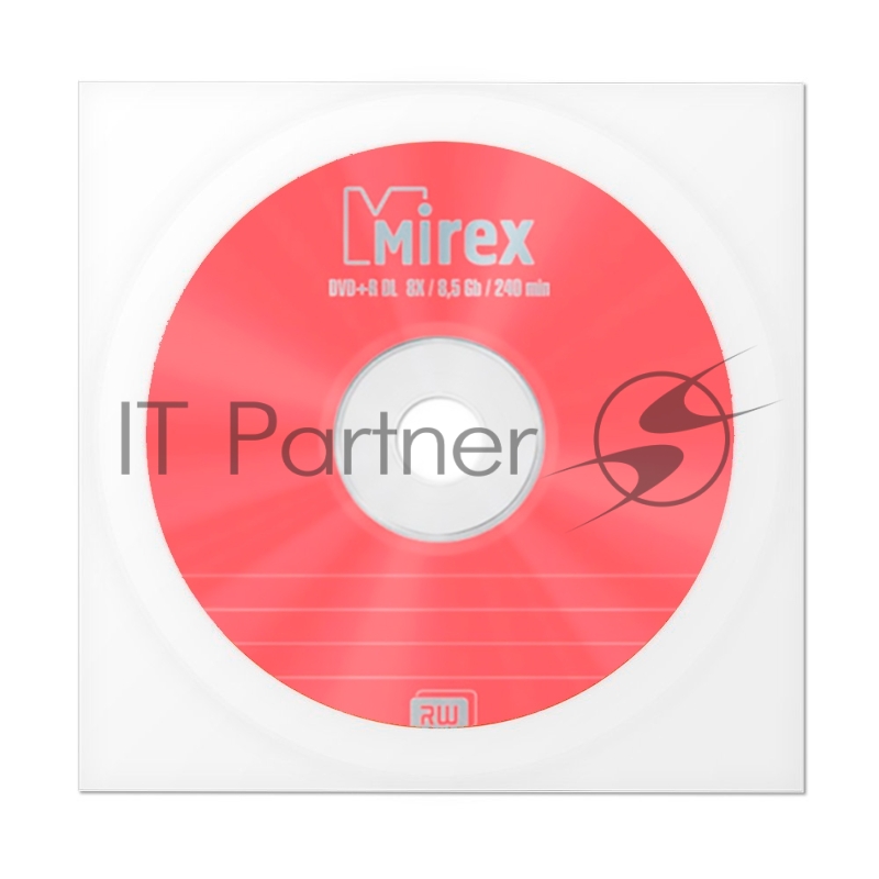 Диск DVD+R Mirex 8.5 Gb, 8x, Бум. конверт (1), Dual Layer (1/150)