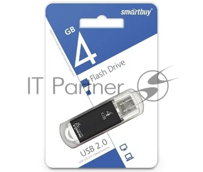 Флешка USB Smartbuy V-Cut black (SB4GbVC-K), 4Gb, USB 2.0, R/W 25/15, черный