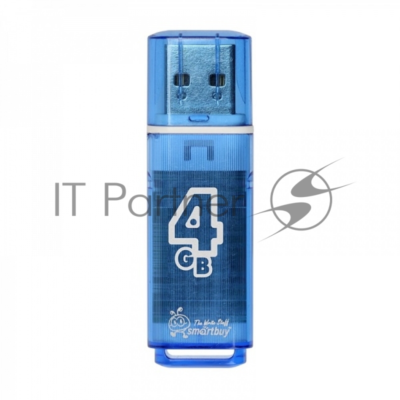 Флешка USB Smartbuy Glossy series Blue (SB4GbGS-B), 4Gb, USB 2.0, R/W 25/15, синий