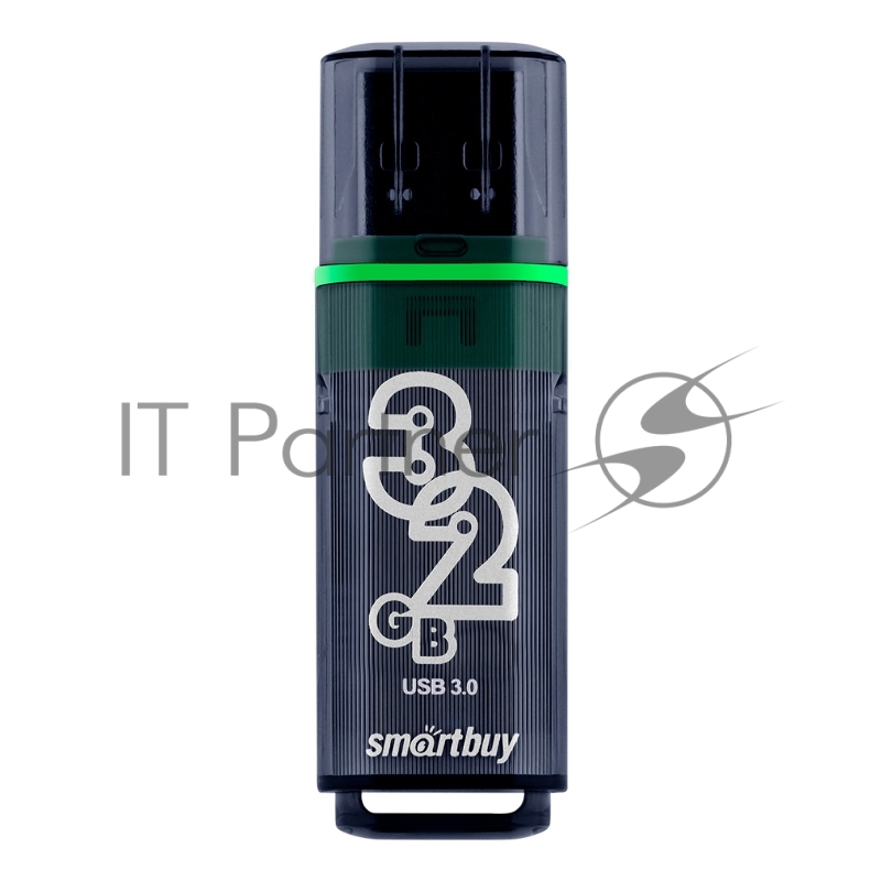 Флешка USB Smartbuy Glossy series Dark Grey (SB32 GbGS-DG), 32Gb, USB 3.0, R/W 75/25, темно-серый