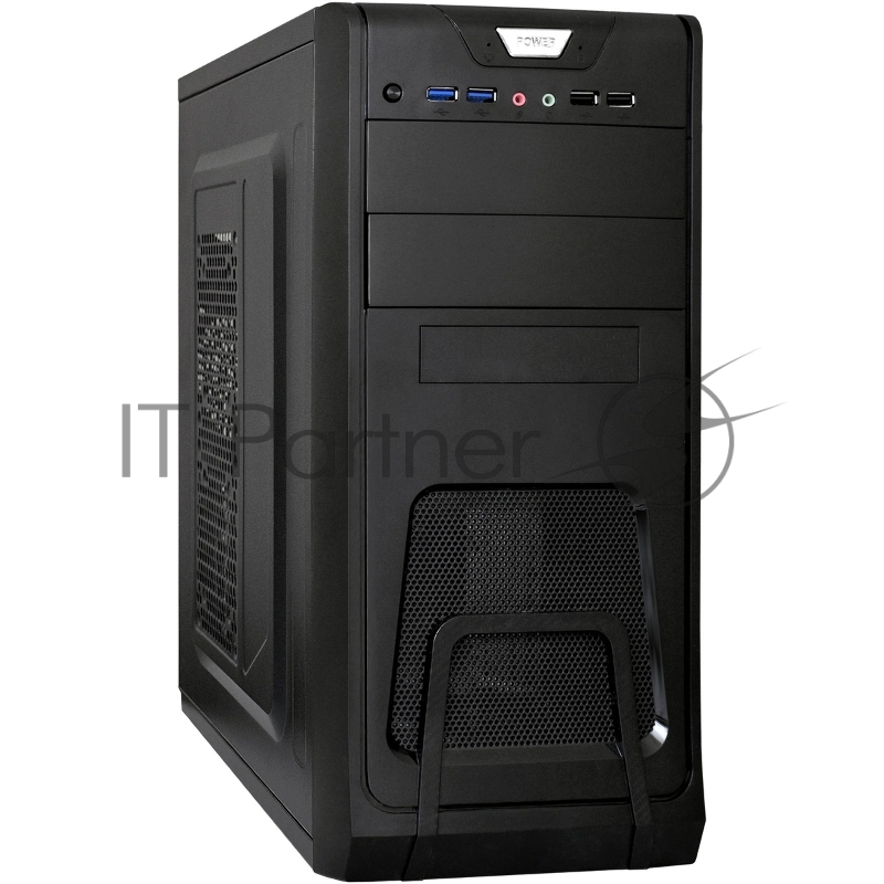 Компьютерный корпус Miditower ExeGate CP-603 Black, ATX, (без БП), 2хUSB+2хUSB 3.0, Audio
