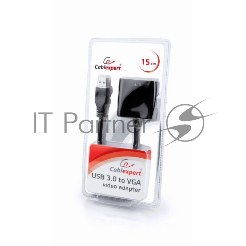 Видеоадаптер (конвертер) USB 3.0 --> VGA Cablexpert AB-U3M-VGAF-01, черный