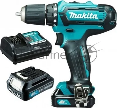 Дрель-шуруповерт Makita DF333DWYE, 12 В, 1.5 Ач, 30 Нм, щеточный