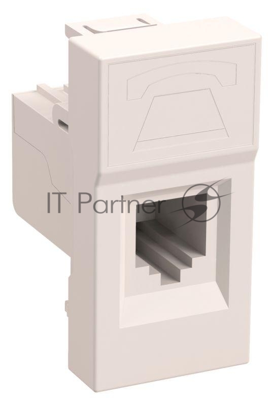 Розетка телефонная RJ-11 IEK (CKK-40D-RT1-K01) РКФ-10-00-П кат.3 (на 1 модуль) ПРАЙМЕР белая