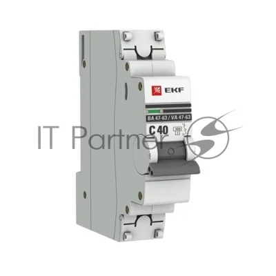 Выключатель автоматический EKF mcb4763-1-40C-pro 1P 40А (C) 4,5kA ВА 47-63 EKF PROxima