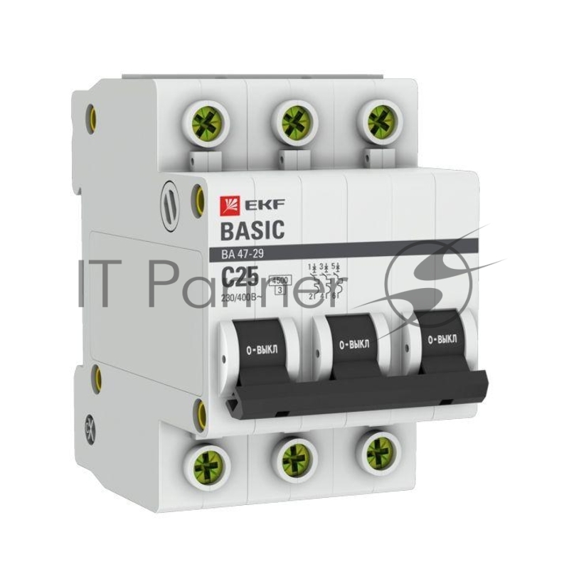 Выключатель автоматический EKF mcb4729-3-25C 3P 25А (C) 4,5кА ВА 47-29 Basic