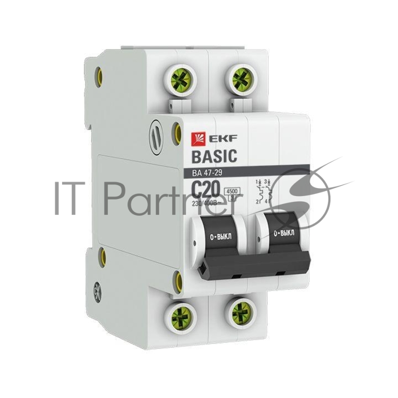 Выключатель автоматический EKF mcb4729-2-20C 2P 20А (C) 4,5кА ВА 47-29 EKF Basic