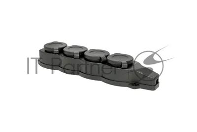Розетка EKF RPS-020-16-230-44 PROxima четырехместная с защитными крышками каучуковая 230В 2P+PE 16A IP44