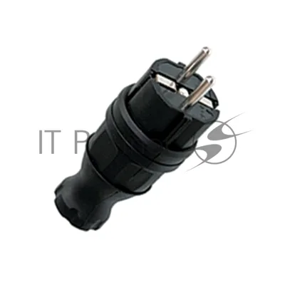 Вилка прямая EKF RPS-011-16-230-44 каучуковая 230В, 2P+PE, 16A, IP44 EKF PROxima