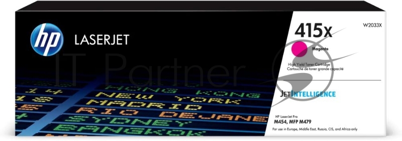 Картридж лазерный HP 415X W2033X пурпурный для HP LJ M454/MFP M479 (6000 стр.)