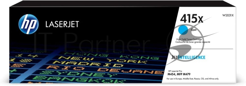 Картридж лазерный HP 415X W2031X голубой для HP HP LJ M454/MFP M479 (6000 стр.)