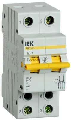 Выключатель-разъединитель трехпозиционный IEK MPR10-2-063 ВРТ-63 2P 63А