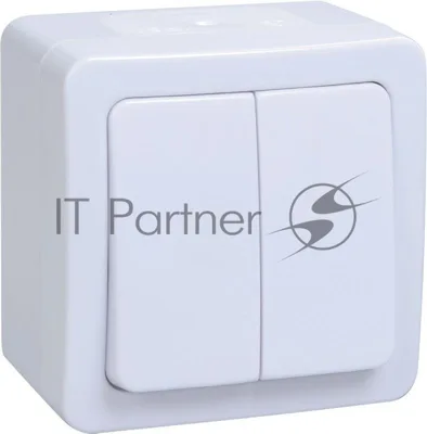 Выкл 2кл о/у IP54 (цвет клавиши:белый) ГЕРМЕС PLUS IEK EVMP20-K01-10-54-EC ВС20-2-0-ГПБ