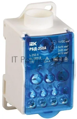 Распределительный блок IEK RBD-250 на DIN-рейку РБД-250А