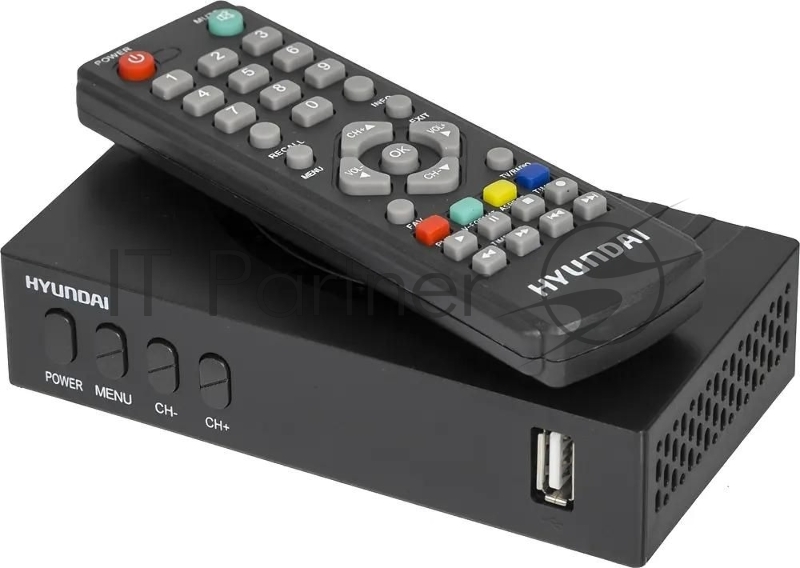 Приставка для цифрового ТВ Hyundai H-DVB440 черный, DVB-T2, DVB-T, DVB-C, HDMI, USB 2.0 x2