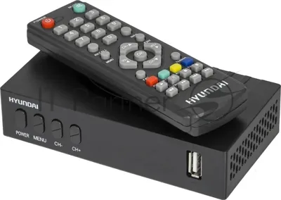 Приставка для цифрового ТВ Hyundai H-DVB440 черный, DVB-T2, DVB-T, DVB-C, HDMI, USB 2.0 x2