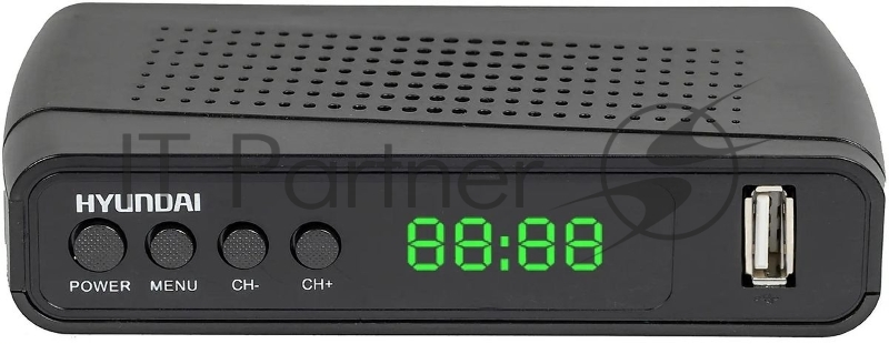 Приставка для цифрового ТВ Hyundai H-DVB520 черный, DVB-T2, DVB-T, DVB-C, HDMI, USB 2.0 х2
