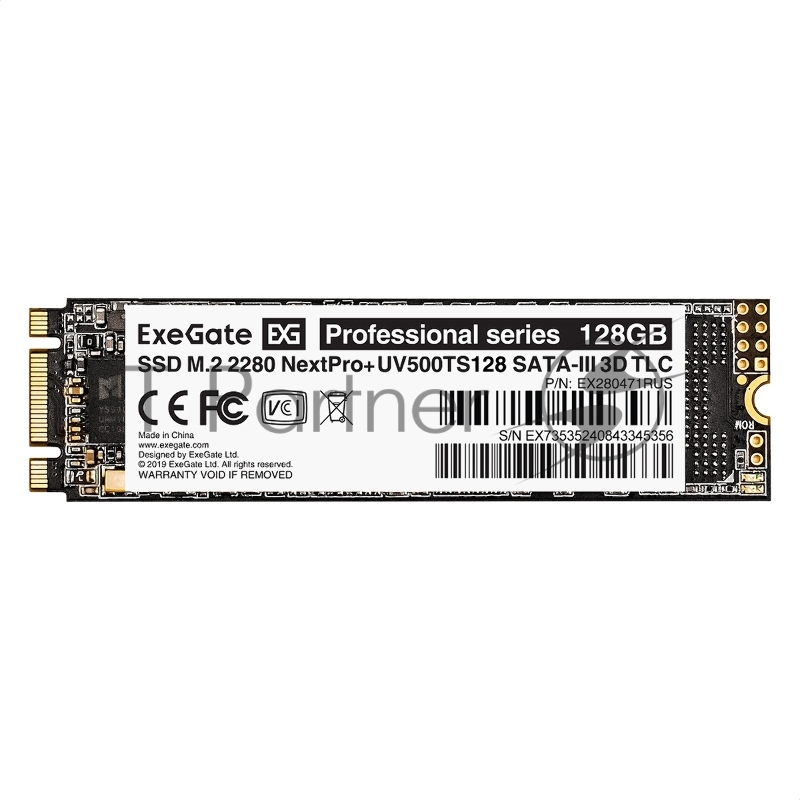 Накопитель SSD ExeGate NextPro+ UV500TS128, 128Gb, M.2, SATA 3, R/W 558/497