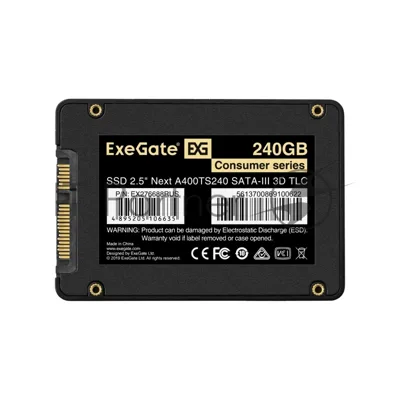 Накопитель SSD ExeGate Consumer A400TS240, 240Gb, 2.5", SATA III, R/W 550/400