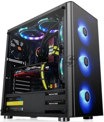 Компьютерный корпус V200 TG RGb CA-1K8-00M1WN-01 Black/Win/SPCC/Tempered Glass*1/120мм RGb Fans*3 + 120мм Standard Fan*1/MB Sync