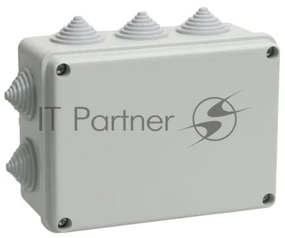 Коробка КМ41242 распаячная IEK UKO10-150-110-070-K41-55 для о/п 150х110х70 мм IP55 (RAL7035, 10 гермовводов)