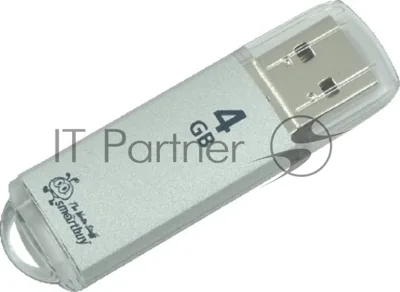 Флешка USB Smartbuy V-Cut series (SB4GbVC-S), 4Gb, USB 2.0, R/W 25/15, серебристый