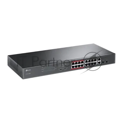 Коммутатор TP-LINK TL-SL1218MP Неуправляемый коммутатор PoE на 16 портов 10/100 Мбит/с и 2 гигабитных порта