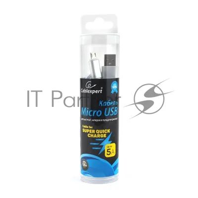 Кабель USB2.0 Cablexpert CC-U-mUSB02S-1.8M, AM/microB, серия Ultra, длина 1.8м, серебристый, блистер