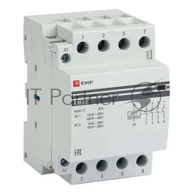 Контактор модульный EKF km-3-63-40 КМ 63А 4NO (3 мод.) PROxima