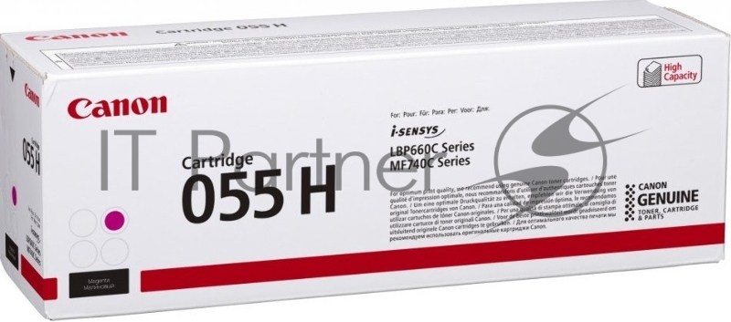 Картридж лазерный Canon 055 H M (3018C002) пурпурный (5900 стр.) для Canon i-SENSYS серий MF740, LBP660.