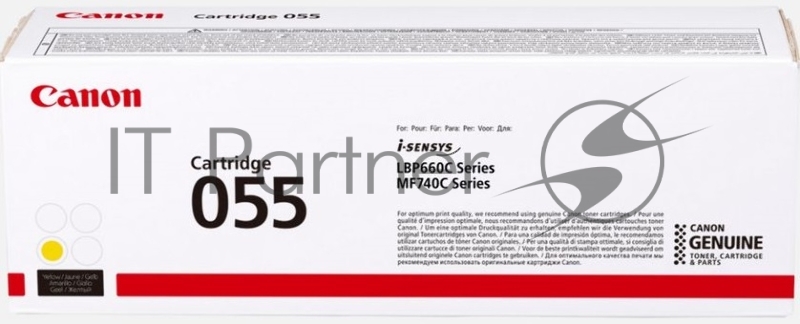 Картридж лазерный Canon 055 Y 3013C002 желтый (2100 стр.) для Canon MF746Cx/MF744Cdw/MF742Cdw/LBP664Cx/663Cdw