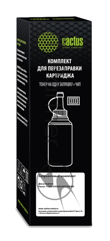 Тонер Cactus CS-RK-PC-211EV черный туба 65гр. с чипом для принтера Pantum P2200/2500/M6500/6550/6600