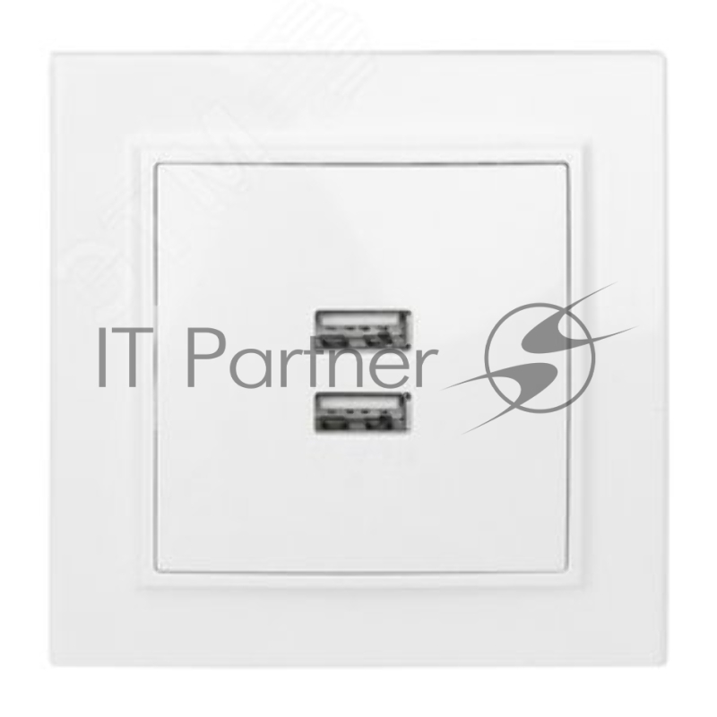 Розетка EKF ERR-2USB-100 Минск USB 2-местная СП 2,1А белая