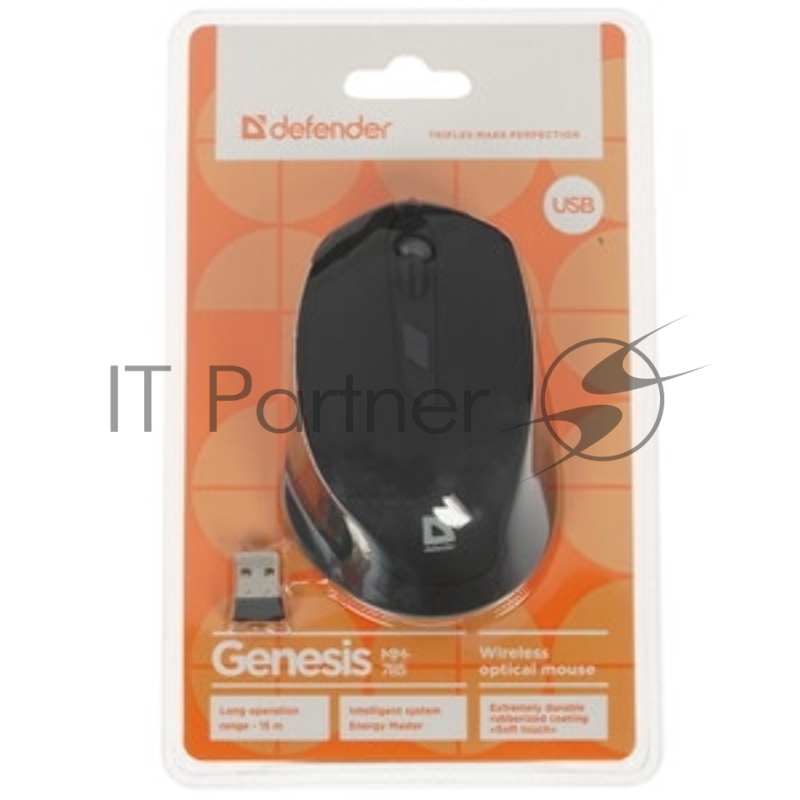 Мышь беспроводная USB OPTICAL WRL GENESIS MM-785 черный 52785 DEFENDER